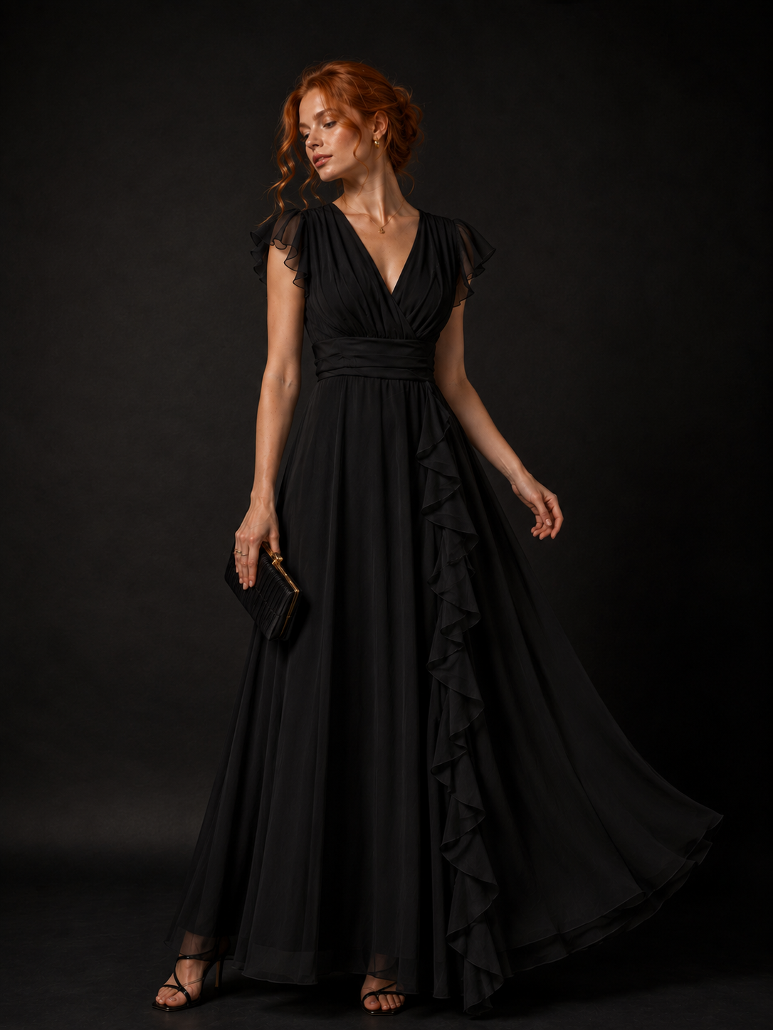 Midnight Cascade Gown