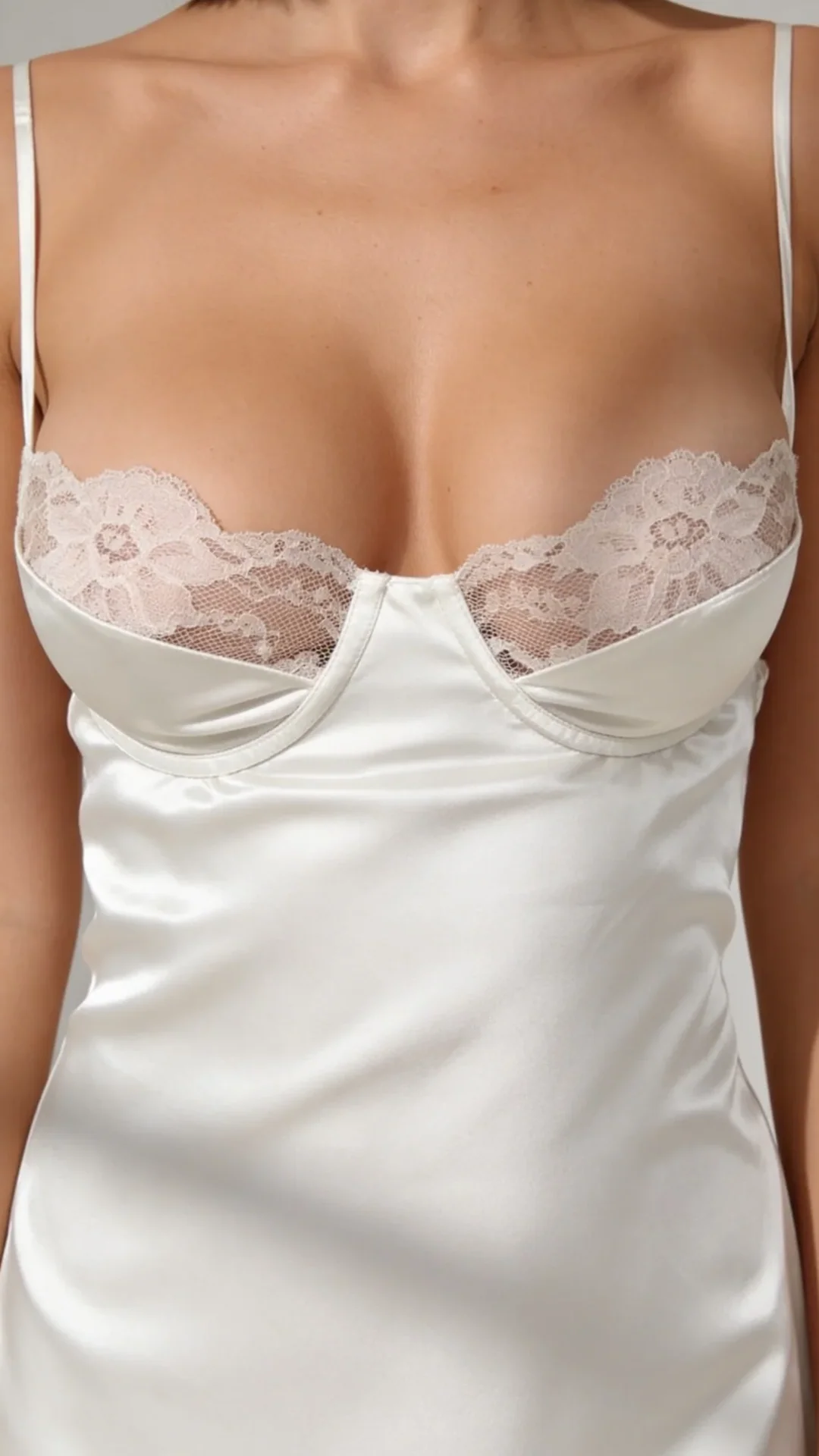 Ivory Satin Slip Dress