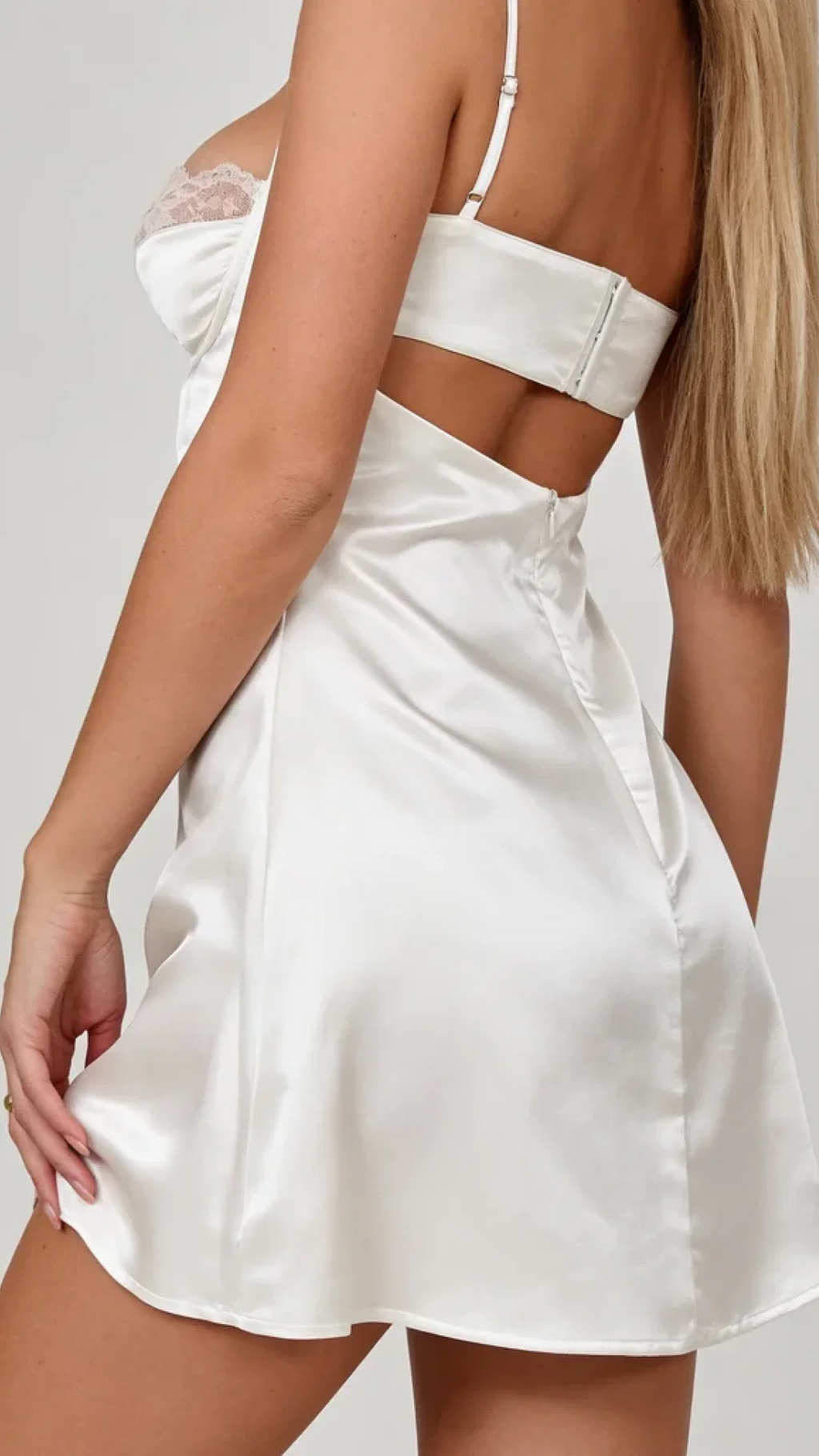 Ivory Satin Slip Dress