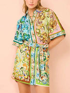 Vintage Mosaic Shirt Dress