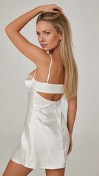 Ivory Satin Slip Dress