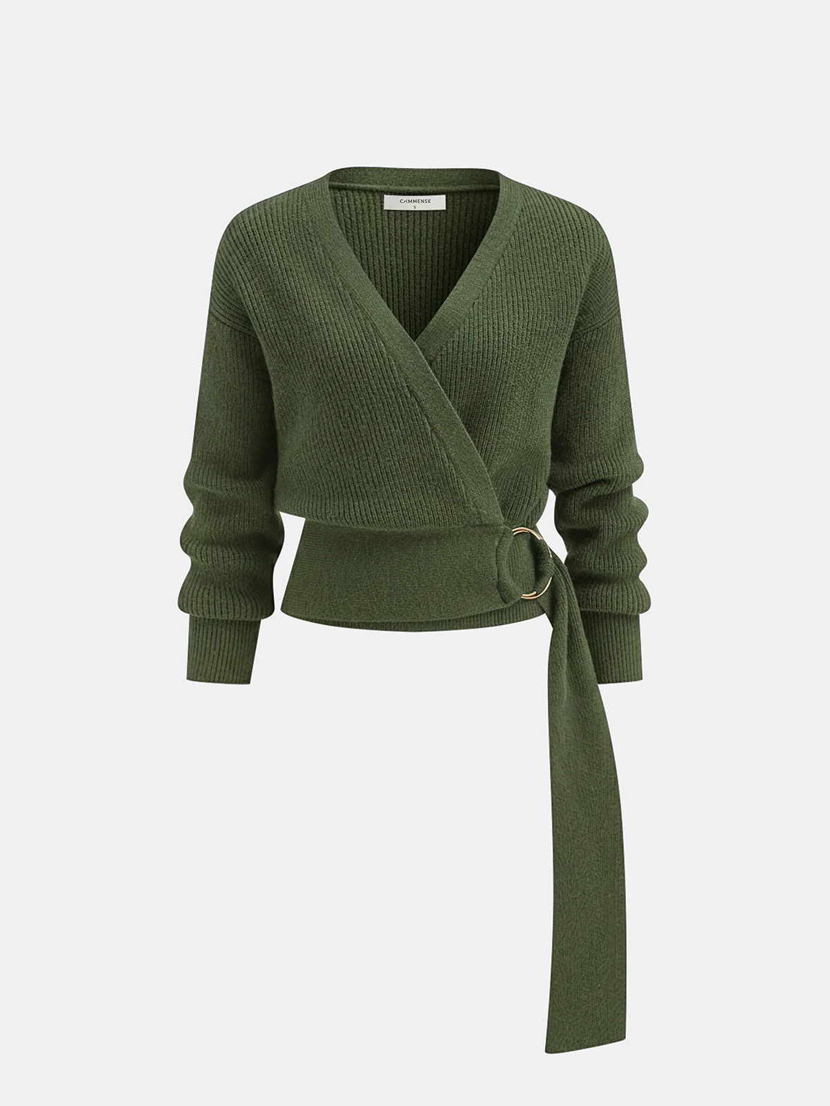 Metal Ring Knit Wrap Cardigan