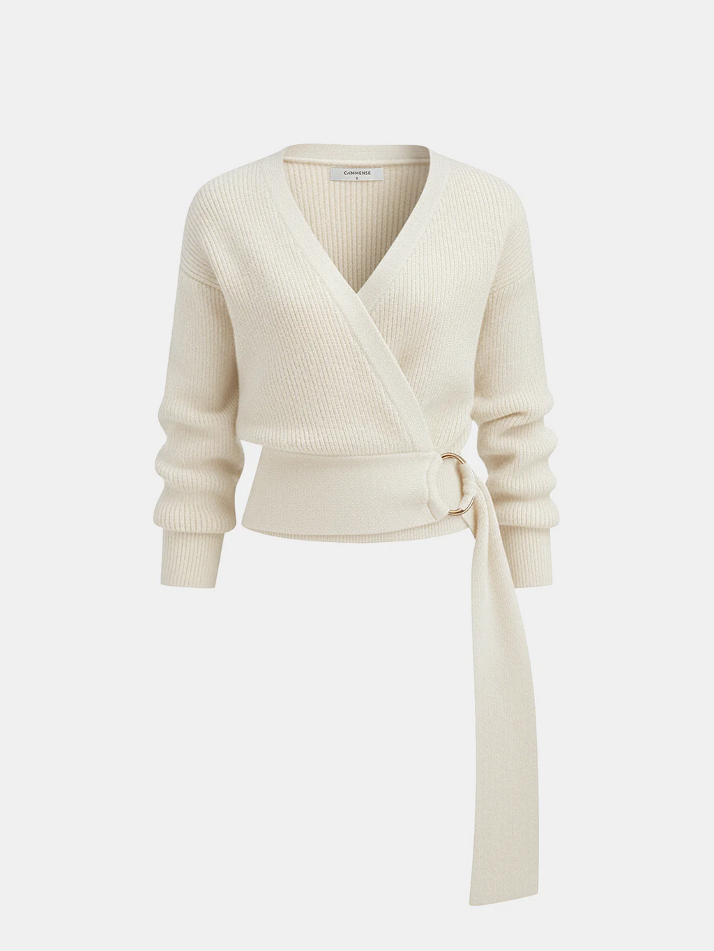 Metal Ring Knit Wrap Cardigan