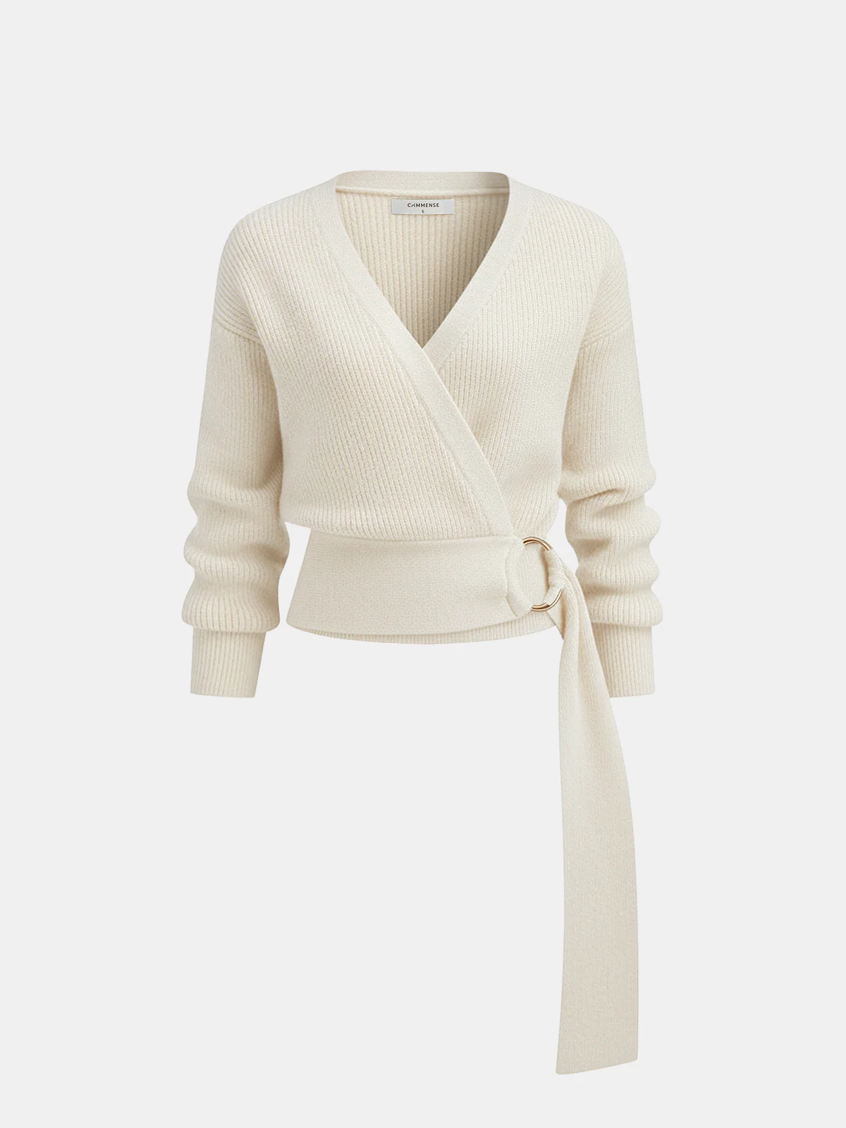 Metal Ring Knit Wrap Cardigan