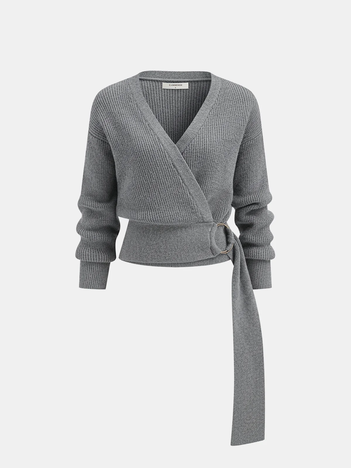 Metal Ring Knit Wrap Cardigan