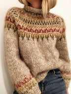 Vintage Nordic Knit Turtleneck Sweater