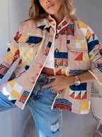 Colorblock Patchwork Quilted Cardigan