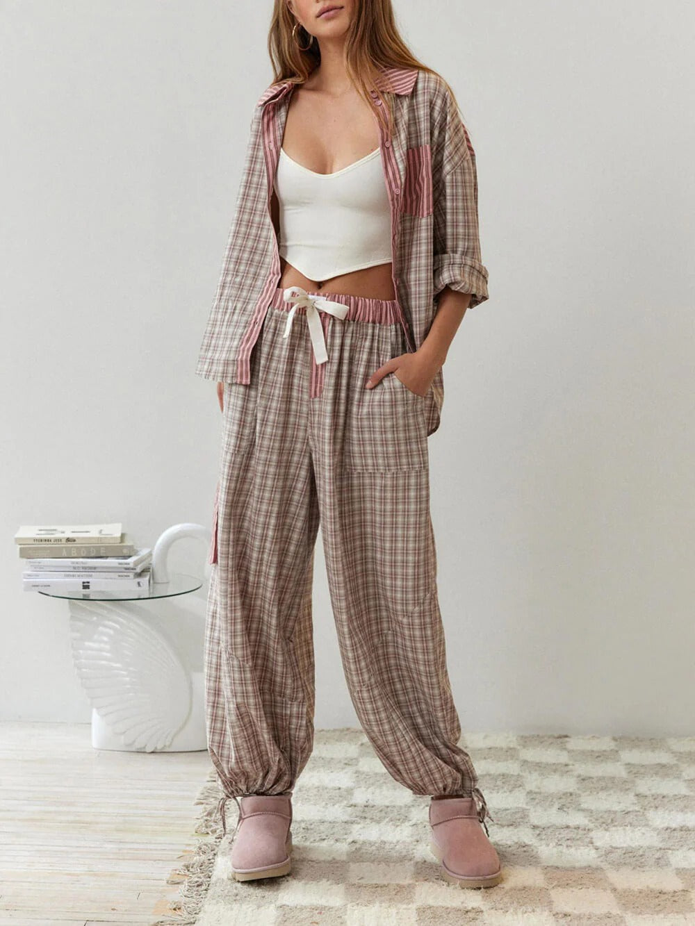 Cozy Check Lounge Pajama Set
