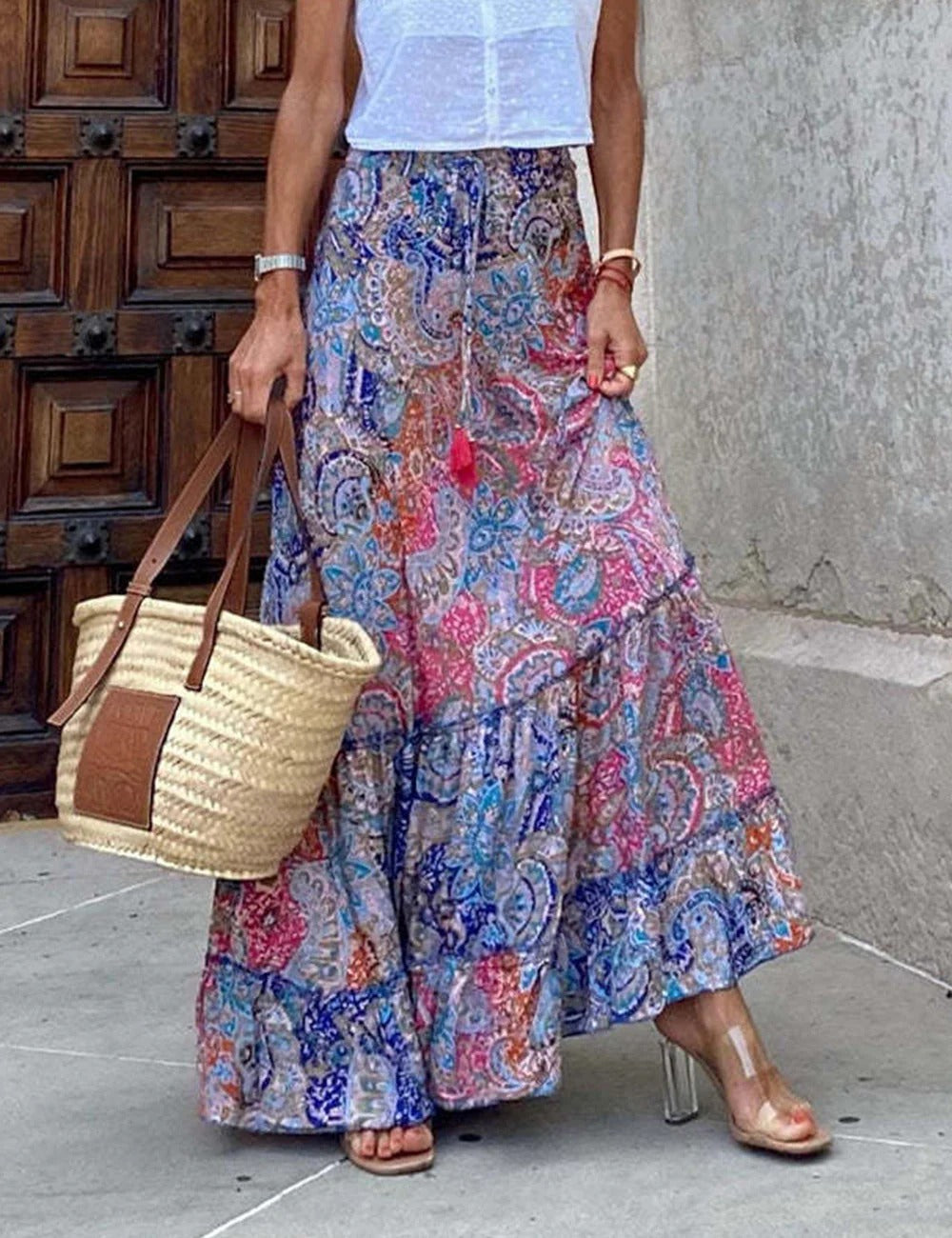 Sunset Paisley Maxi Skirt
