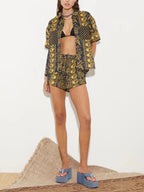 Midnight Gold Resort Shorts Set