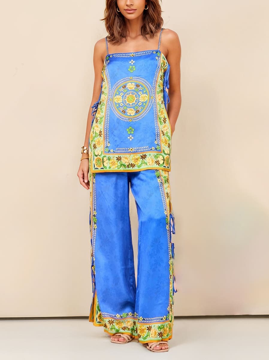 Women’s Boho Chic Printed Pants Set