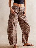 Women’s Leopard Print Wide-Leg Jeans