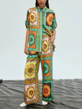 Women’s Vintage Floral Print Pants Set