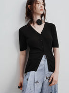Chic Button-Up Knit Top