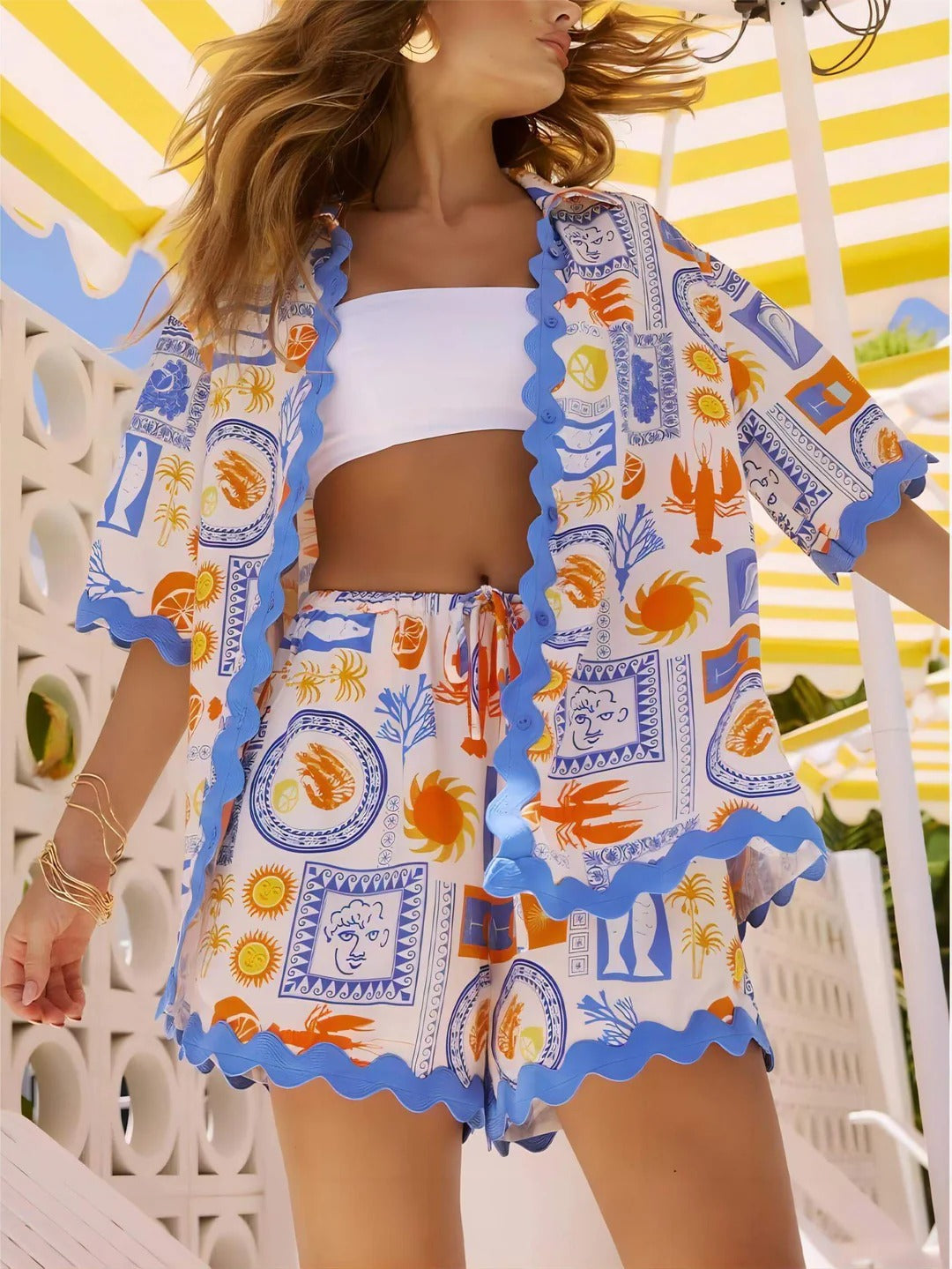 Mediterranean Sun Shorts Set