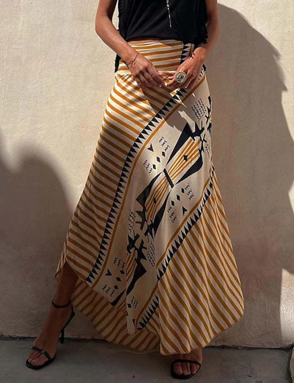 Golden Mirage Maxi Skirt
