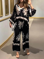 Monochrome Elegance Pants Set