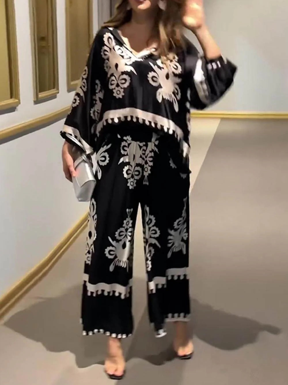 Monochrome Elegance Pants Set