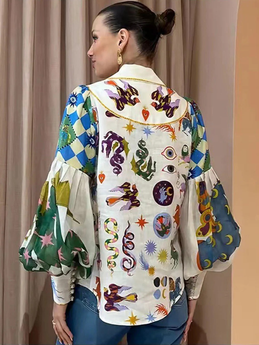 Art Print Statement Blouse