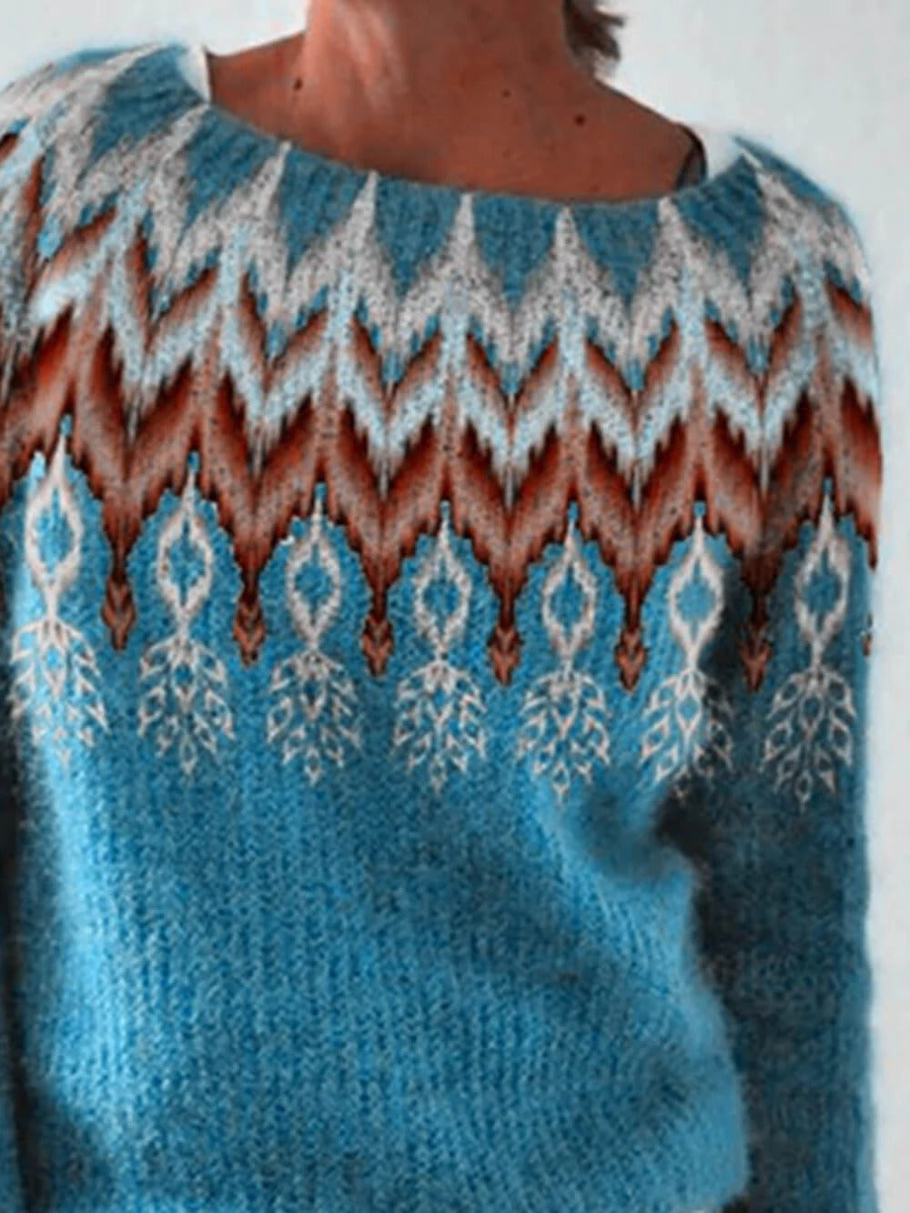 Boho Nordic Pattern Knit Sweater