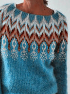 Boho Nordic Pattern Knit Sweater