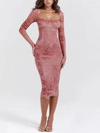 Rosé Sculpt Midi Dress