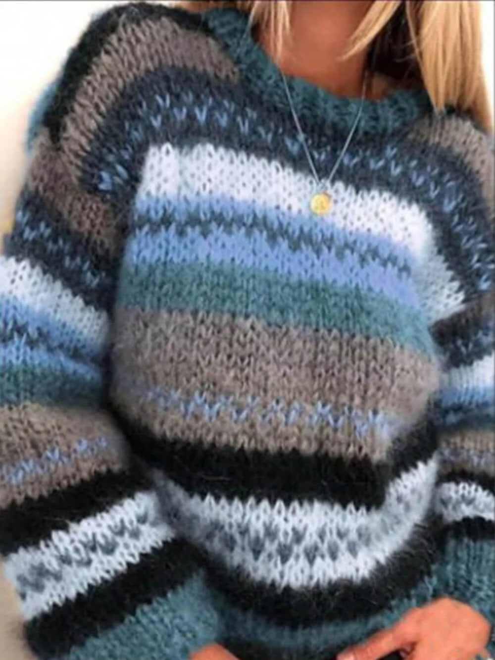 Vintage Stripe Chunky Knit Sweater