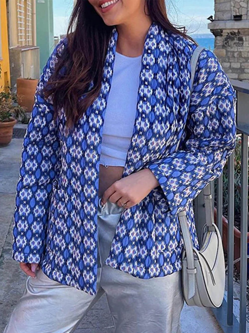 Vintage Pattern Knit Cardigan