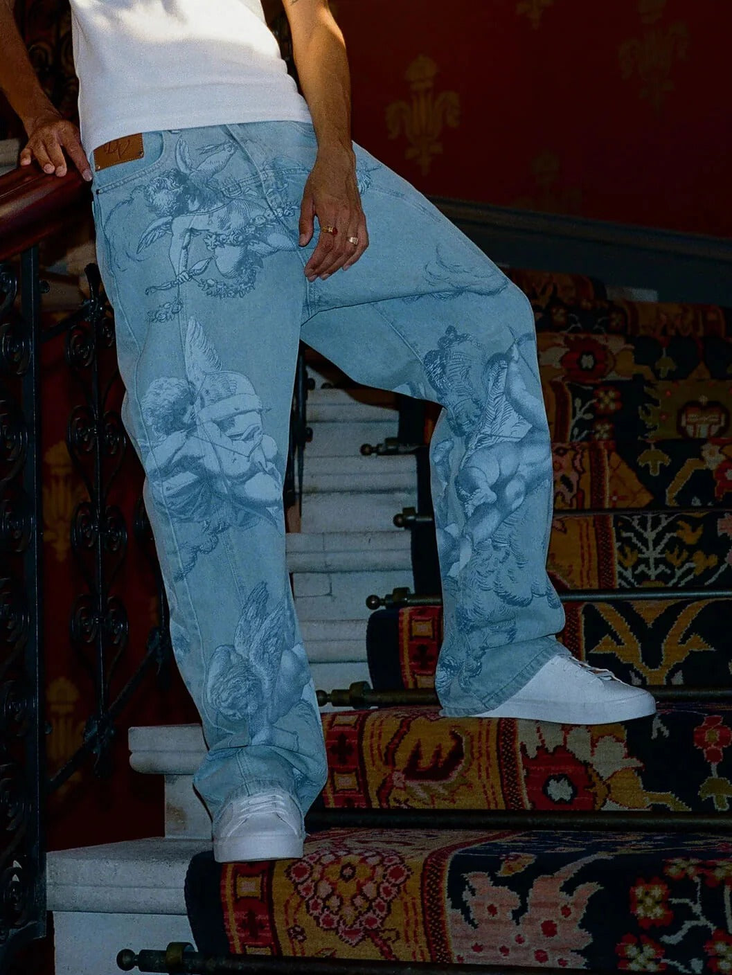 Vintage Washed Graphic Jeans