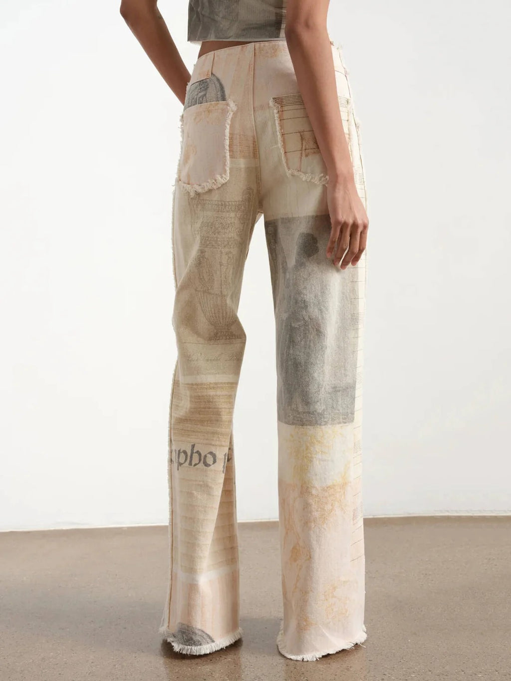Women’s Artistic Patchwork Wide-Leg Jeans