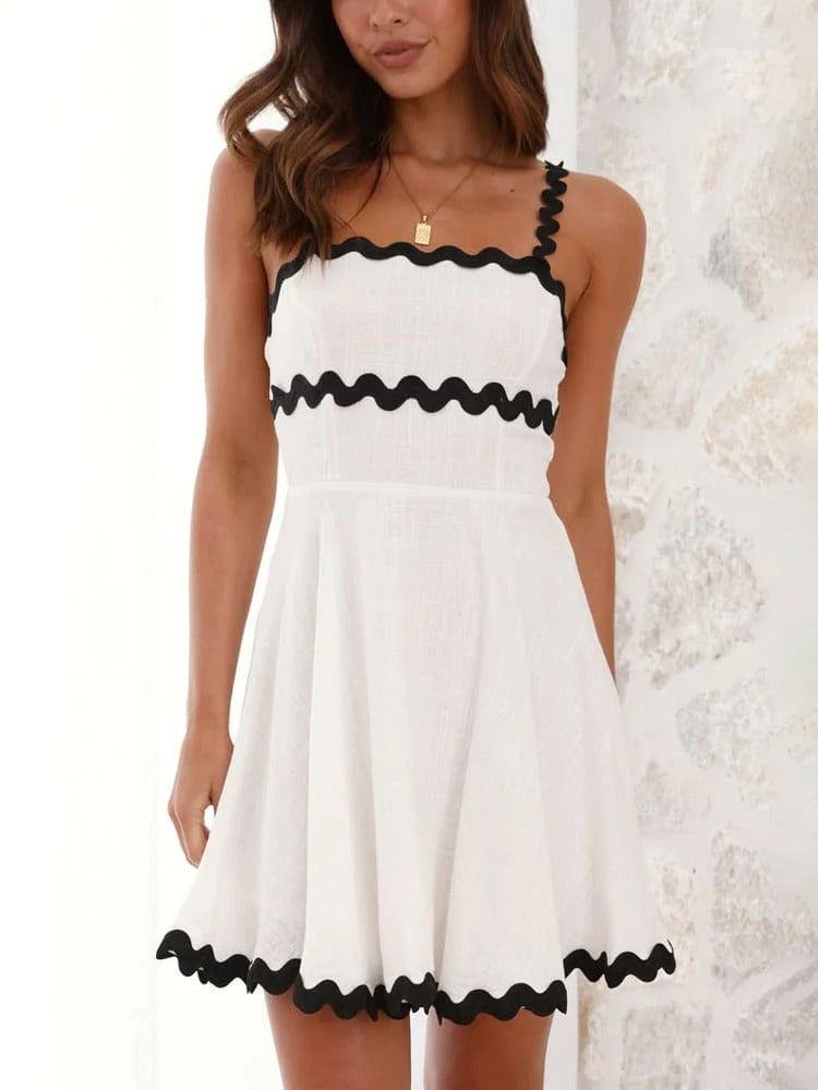 Monochrome Charm Mini Dress