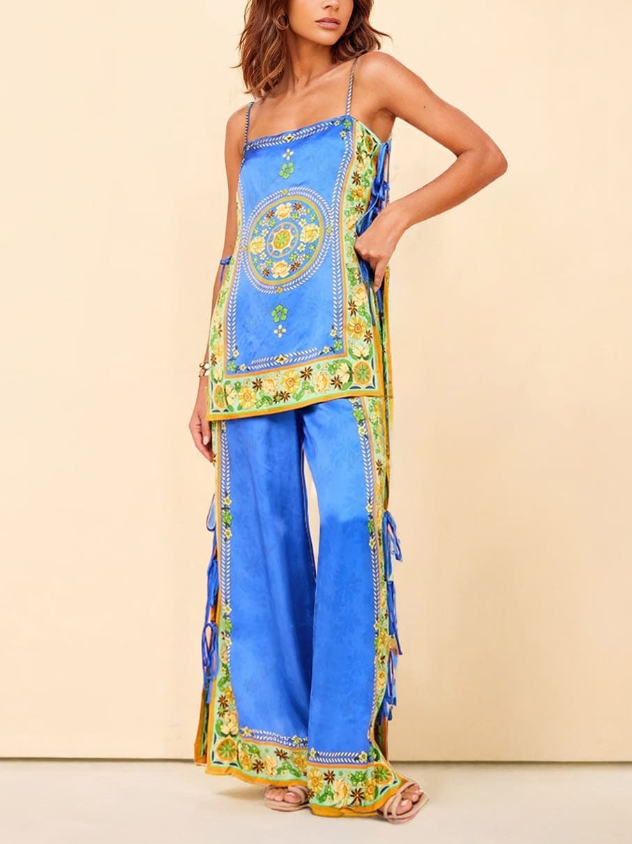 Women’s Boho Chic Printed Pants Set