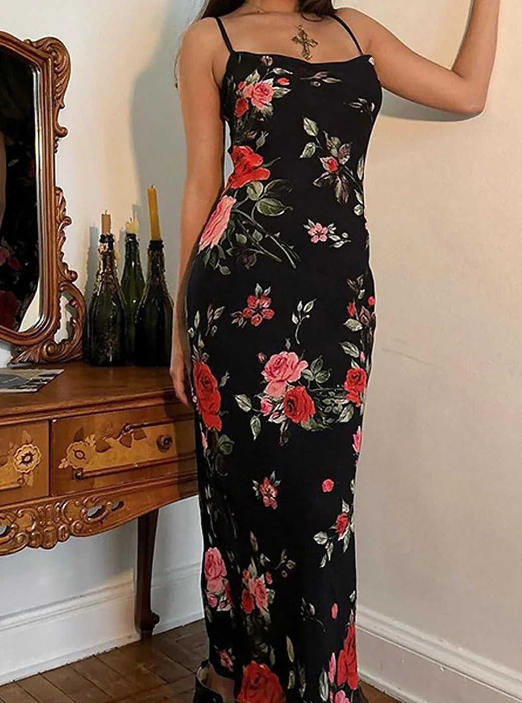 Midnight Rose Maxi Dress