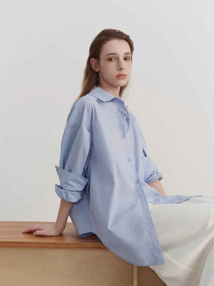 “Classic Oversized White Blouse