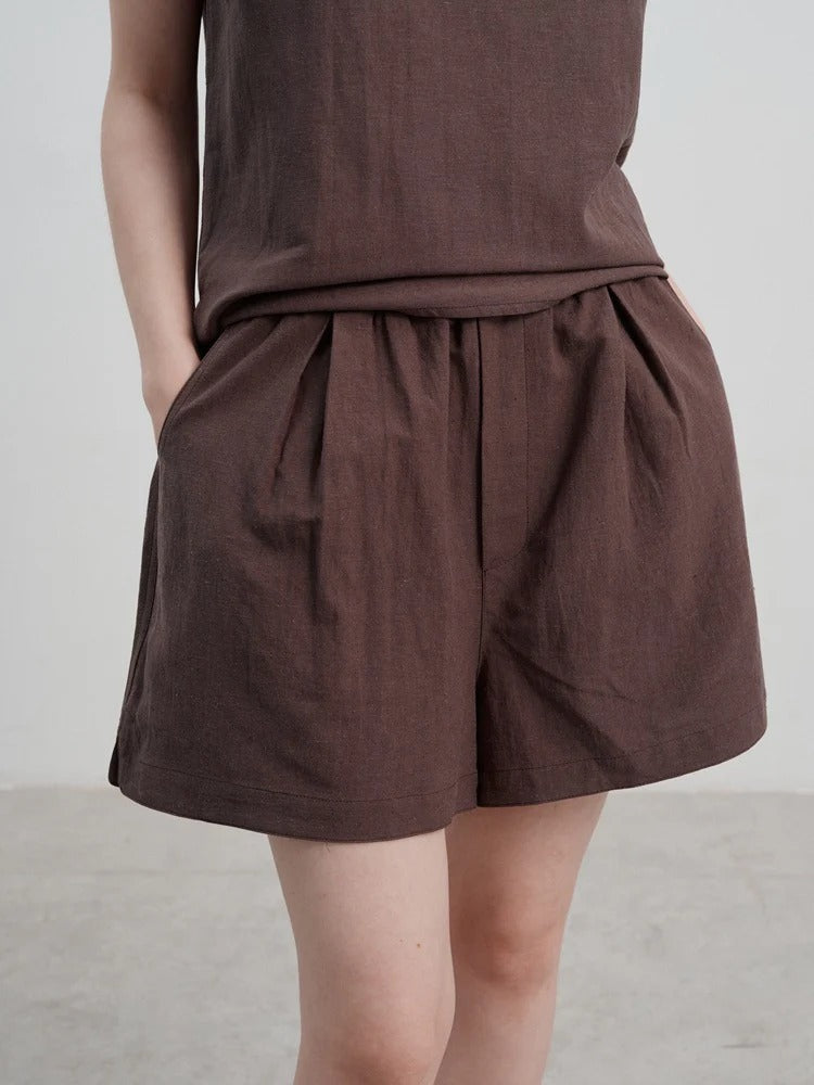 Cocoa Linen Shorts Set