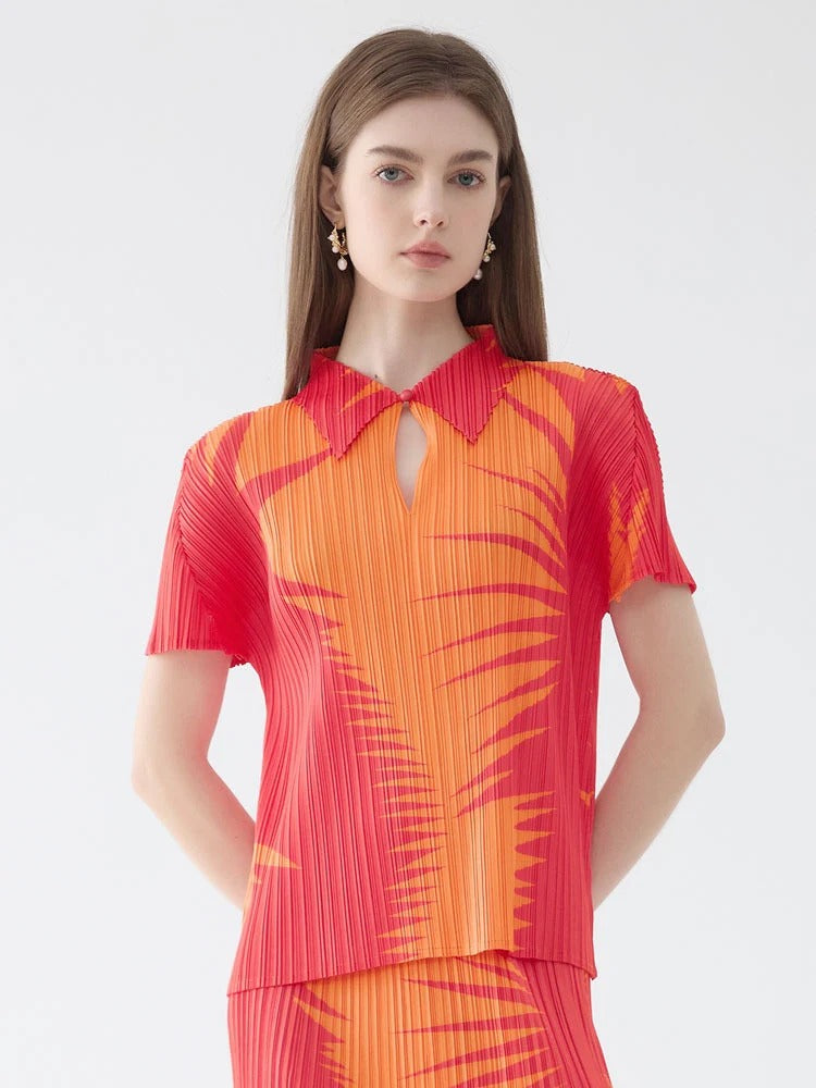 Sunset Aura Pleated Set