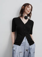 Chic Button-Up Knit Top