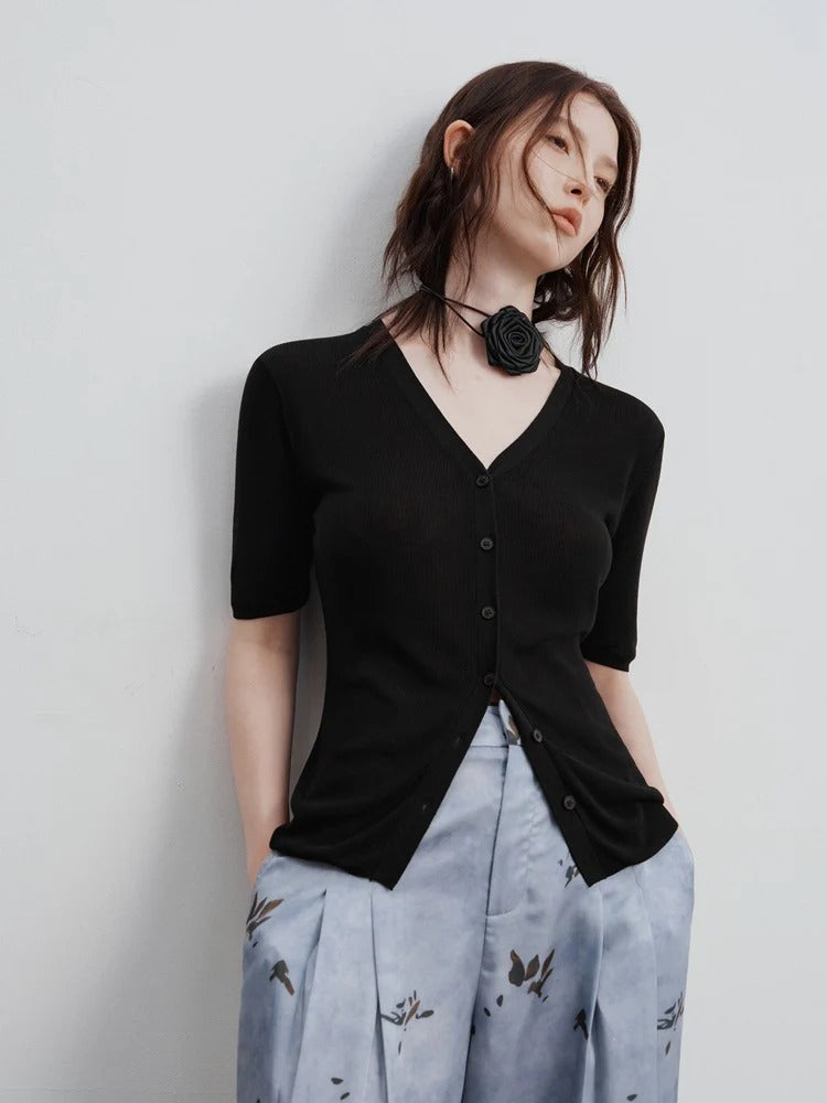 Chic Button-Up Knit Top
