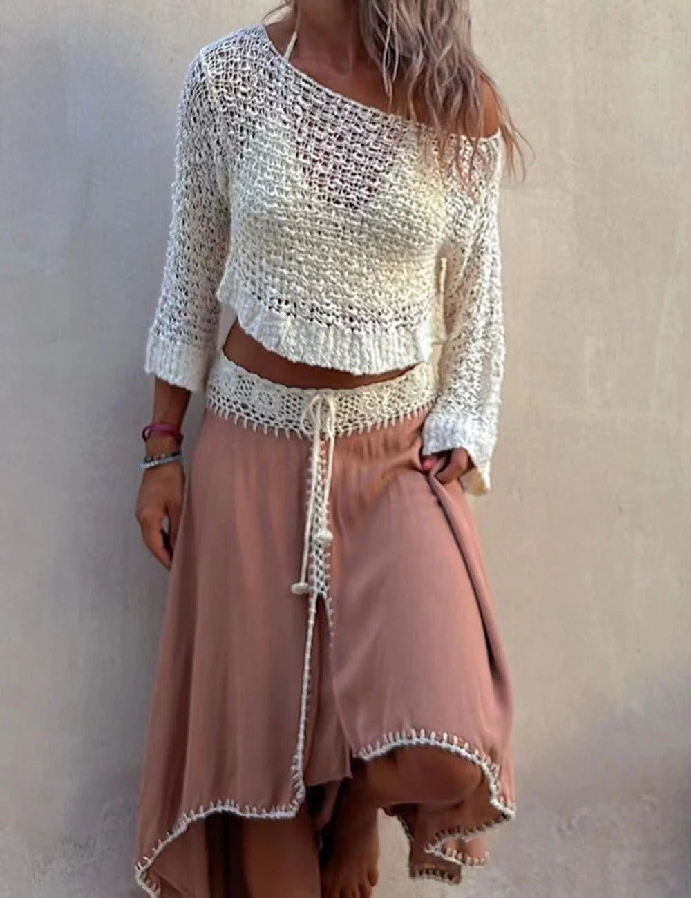 Boho Crochet Crop Sweater