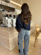 Women’s Star Detail Wide-Leg Jeans