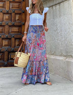 Sunset Paisley Maxi Skirt
