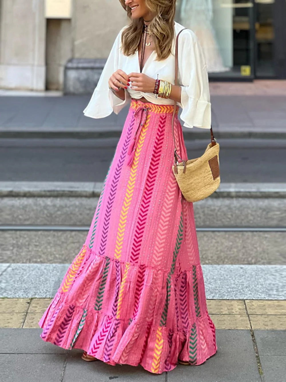 Pink Mirage Maxi Skirt