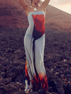 Crimson Flow Maxi Dress