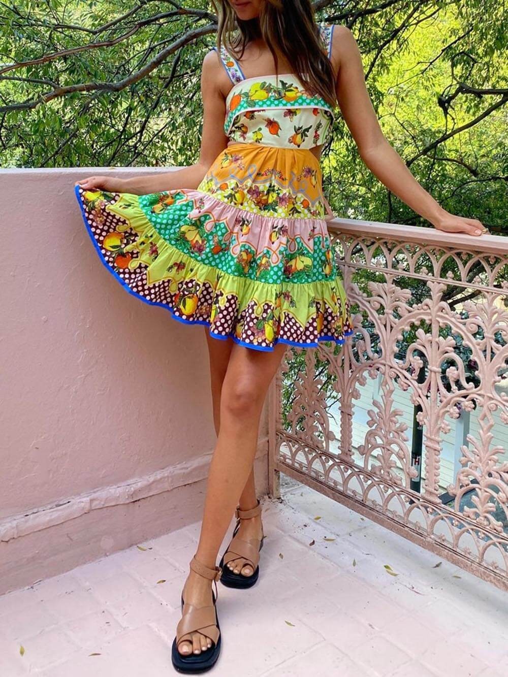 Citrus Bloom Mini Dress