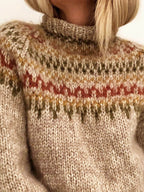 Vintage Nordic Knit Turtleneck Sweater