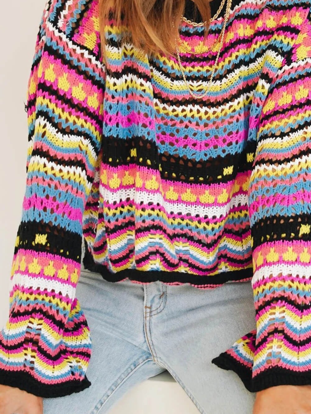 Colorful Striped Knit Sweater