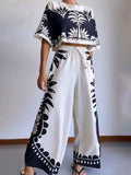 Midnight Contrast Pants Set