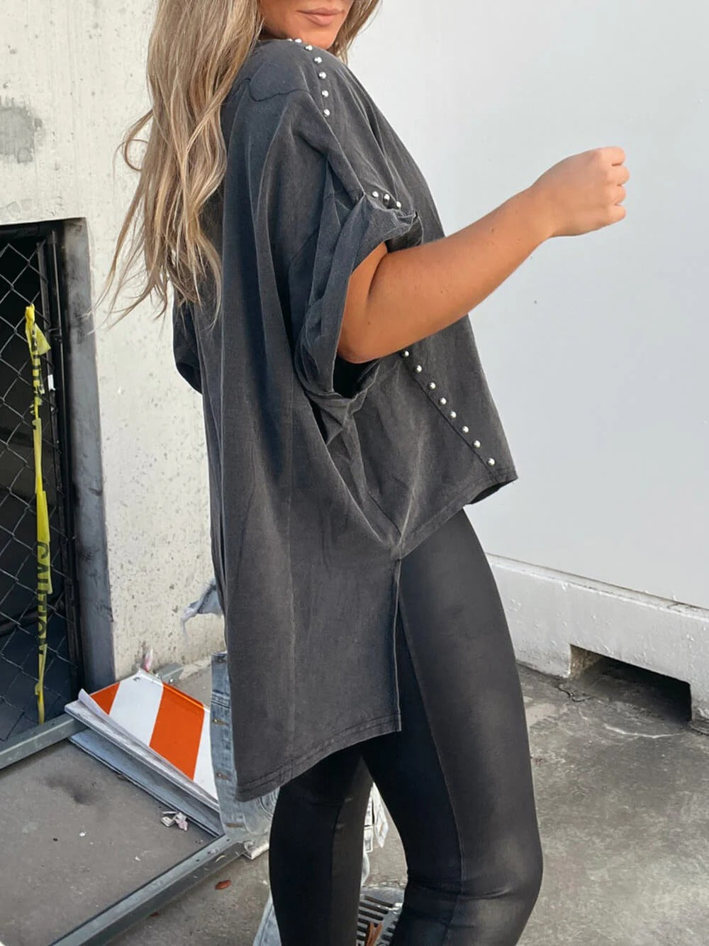 Studded Oversized Casual Tee