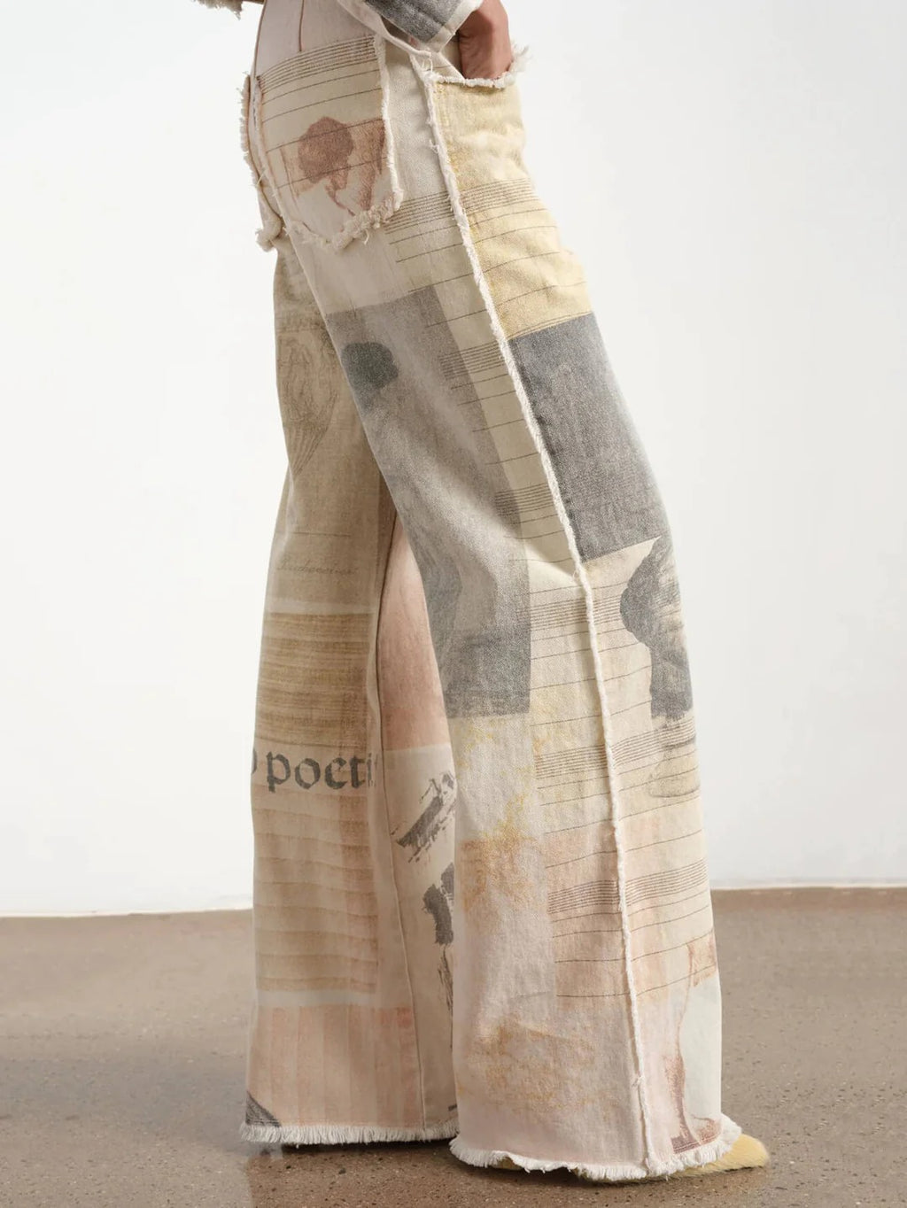 Women’s Artistic Patchwork Wide-Leg Jeans