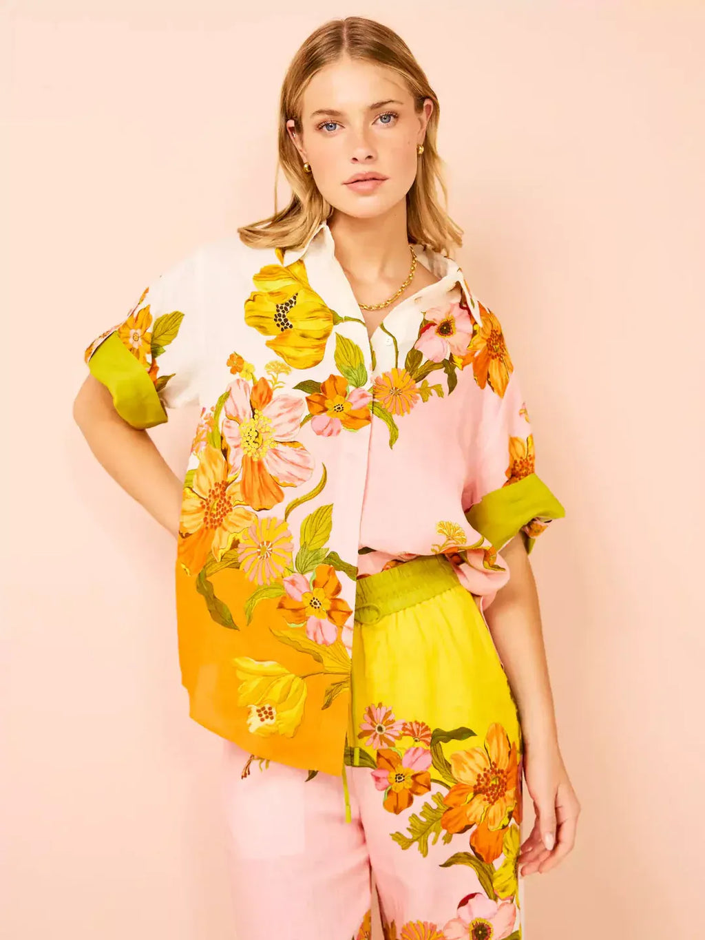 Women’s Luxe Floral Wide-Leg Pants Set